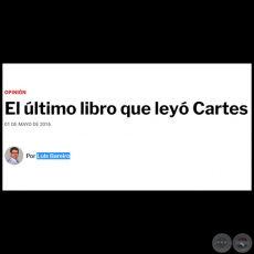EL LTIMO LIBRO QUE LEY CARTES - Por LUIS BAREIRO - Domingo, 01 de Mayo de 2016